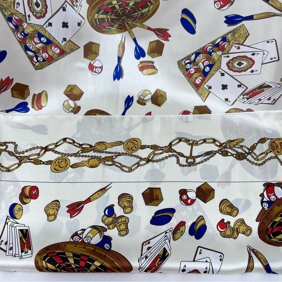 Vintage Retro Pub Scene Square Scarf Playing Games Darts Cards Pool Las Vegas - Picture 9 of 10
